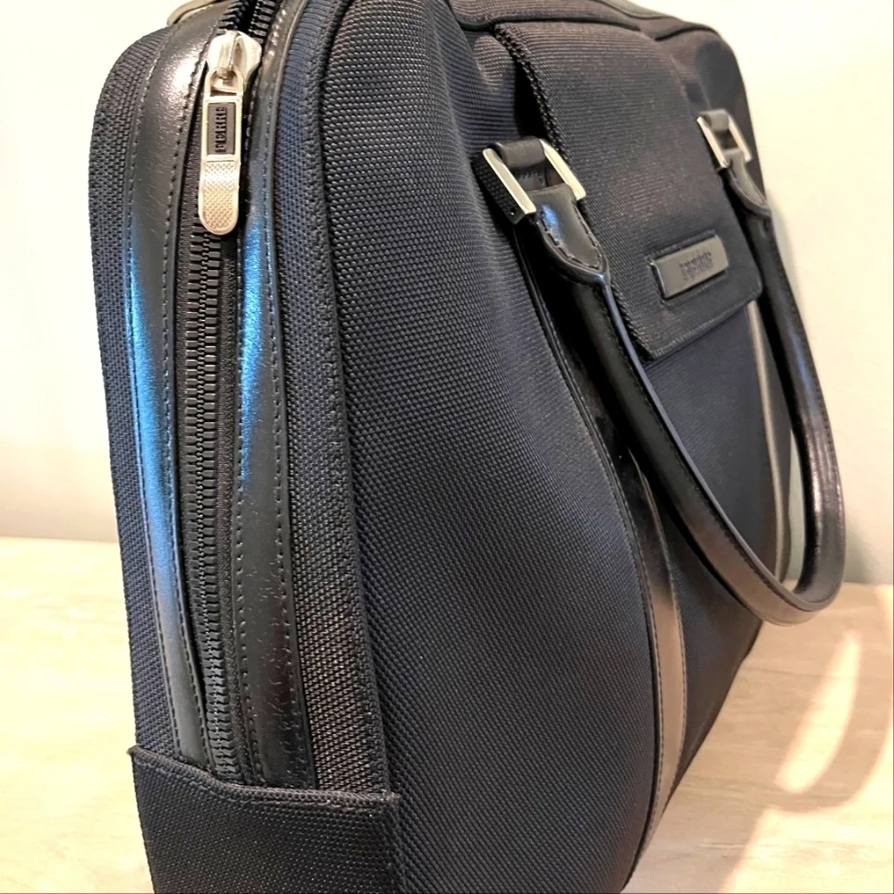 Gianfranco Ferre Soft Sided Nylon Briefcase with Leather Trim NWOT